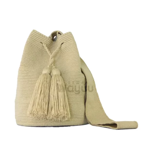 Mochila wayúu unicolor beige