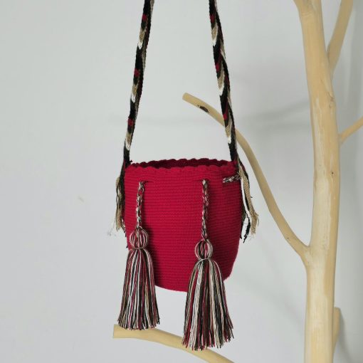 Mochila wayúu unicolor pequeña