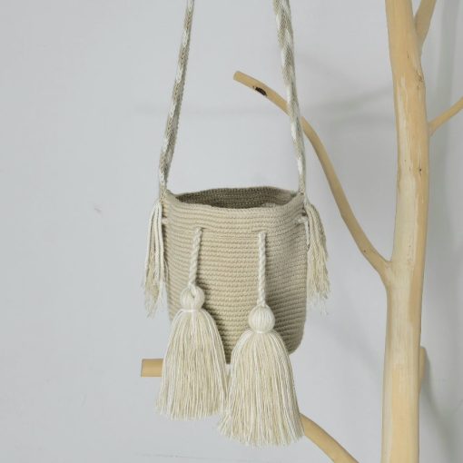 Mochila wayúu unicolor pequeña