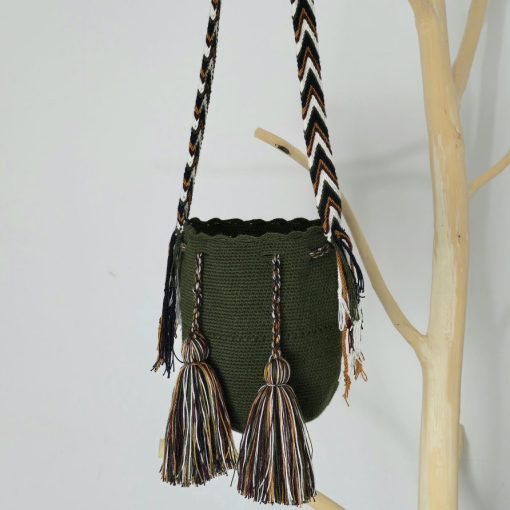 Mochila wayúu unicolor pequeña