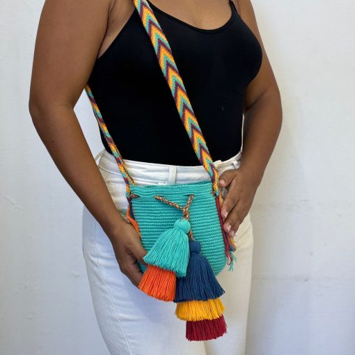 Mochila wayúu unicolor pequeña