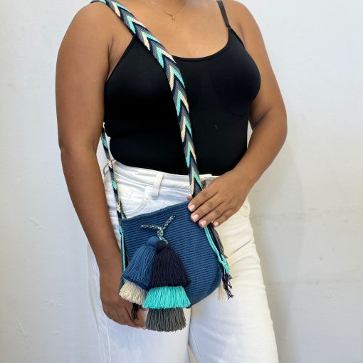 Mochila wayúu unicolor pequeña