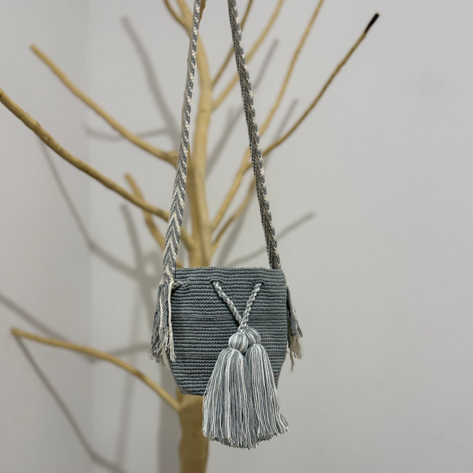 Mochila wayúu unicolor pequeña