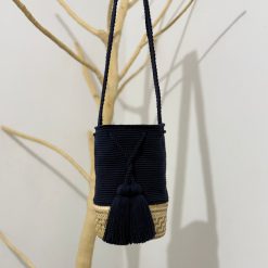 Mochila de canasto azul turqui mediana