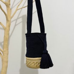 Mochila de canasto azul turqui mediana