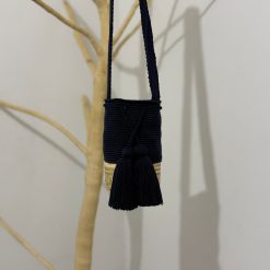Mochila de canasto azul turqui pequeña
